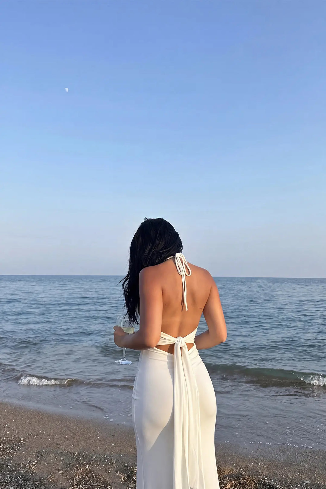 EYY Women White Pearl Detail Long Dress - Mühlhausen