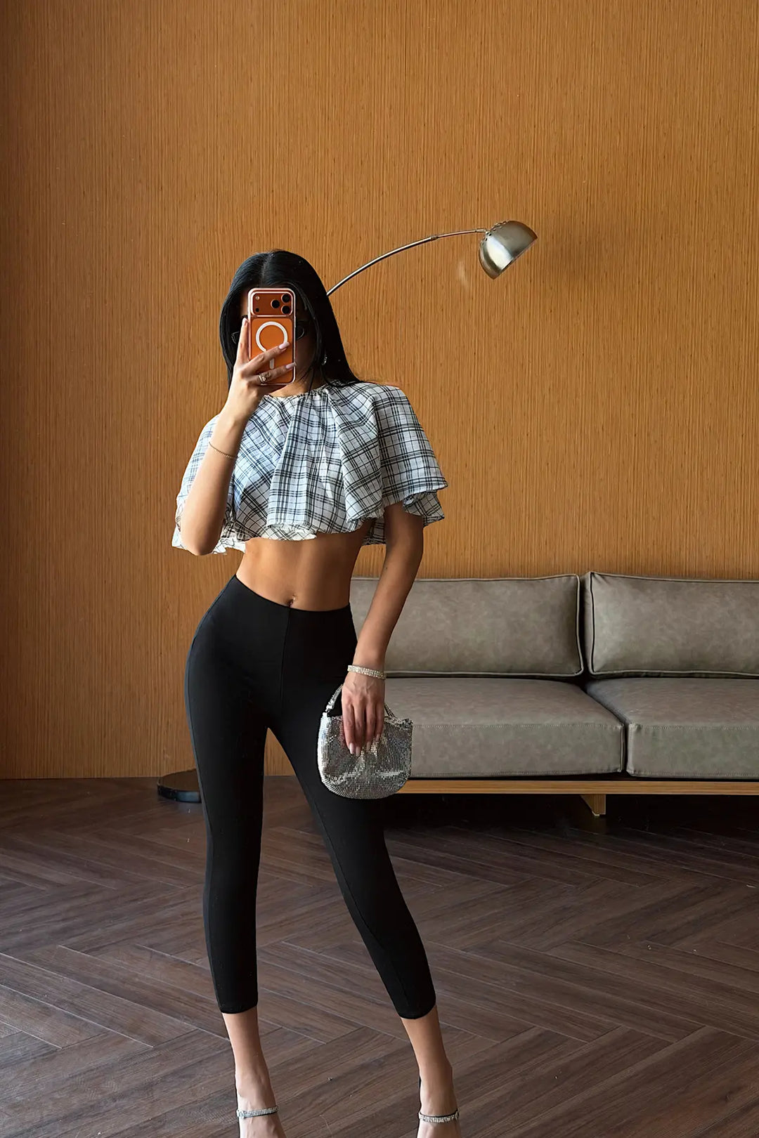 EYY Women White Plaid Crop Top - Lleida