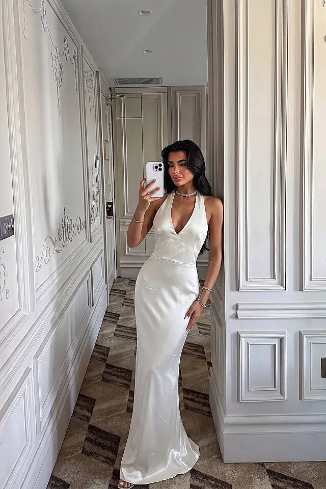 EYY Women White Sartoria Long Dress - Shawinigan
