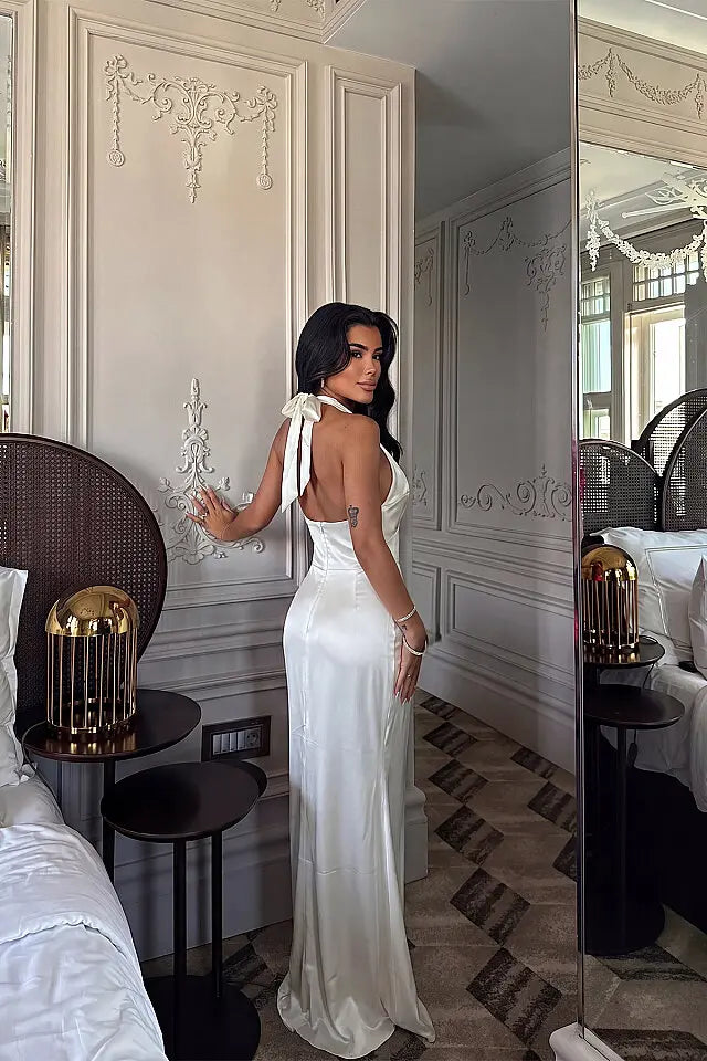 EYY Women White Sartoria Long Dress - Shawinigan