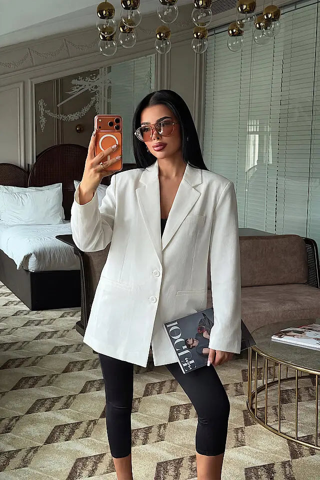 EYY Women White Sidrit Oversize Blazer - Soteapan