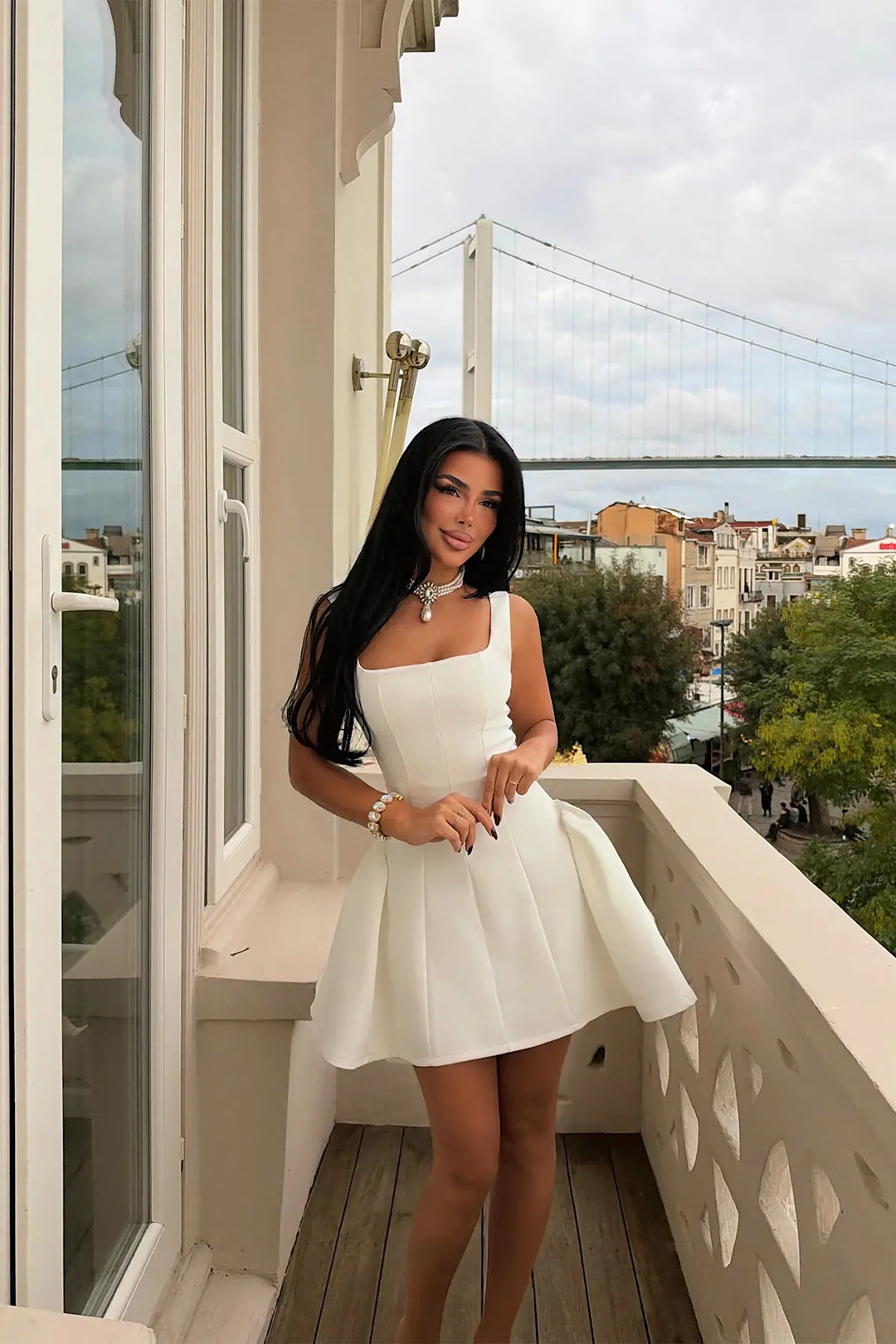 EYY Women White Spaghetti-Strap Basic Dress - Chelsea