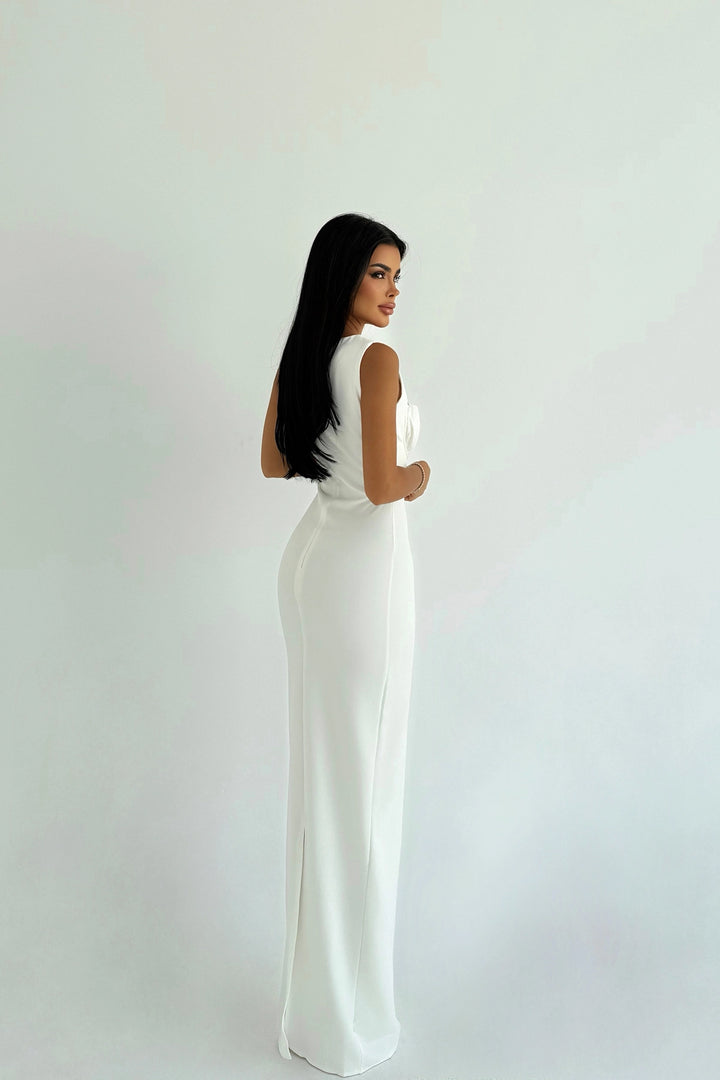 EYY Women Beyaz Şal Uzun Elbise - Morecambe