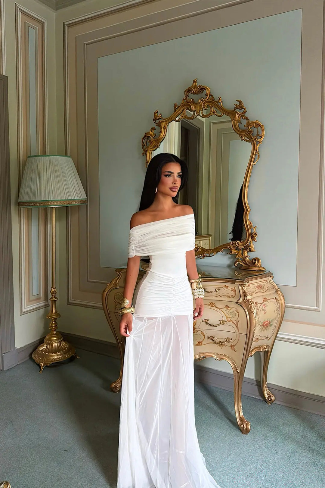 EYY Women White Strapless Tulle Detail Dress - Chatham