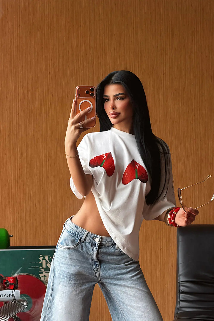 EYY Women White T-shirt with Front Print - Lüneburg