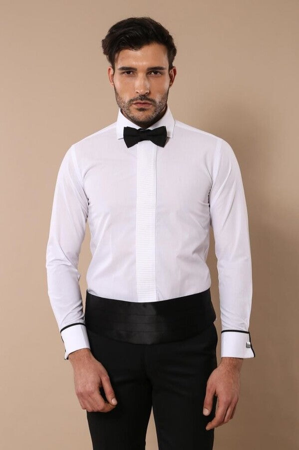 WSS White Tuxedo Shirt  - Draper