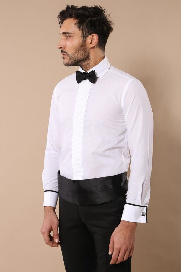 WSS White Tuxedo Shirt  - Draper