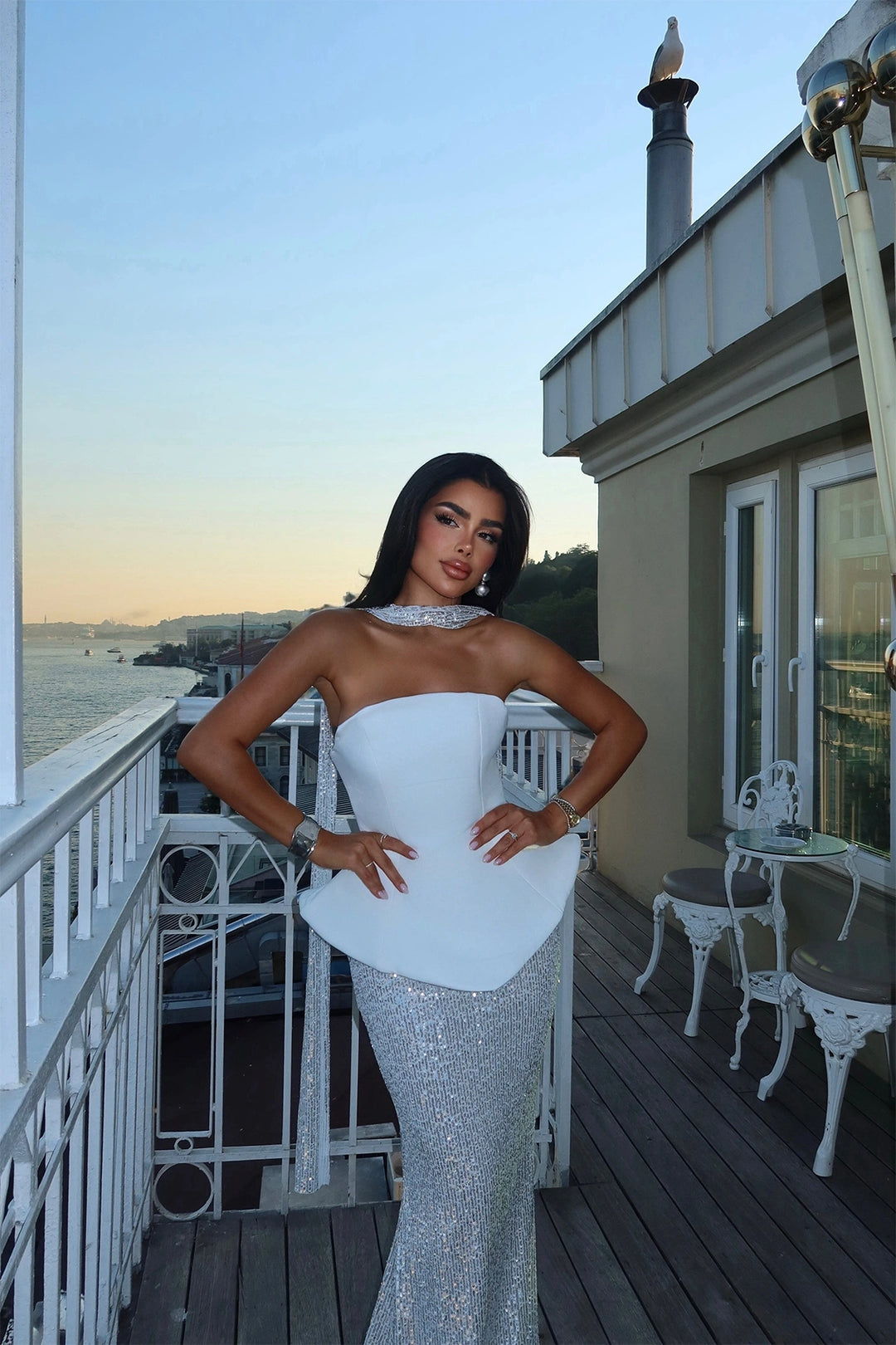 EYY Women White Viona Skirt Top Set Evening Dress - Middletown