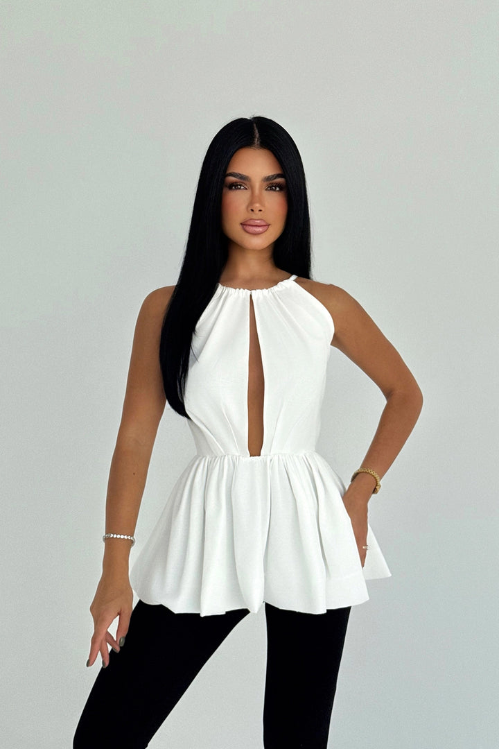 EYY Women White Smocked Blouse - Uster