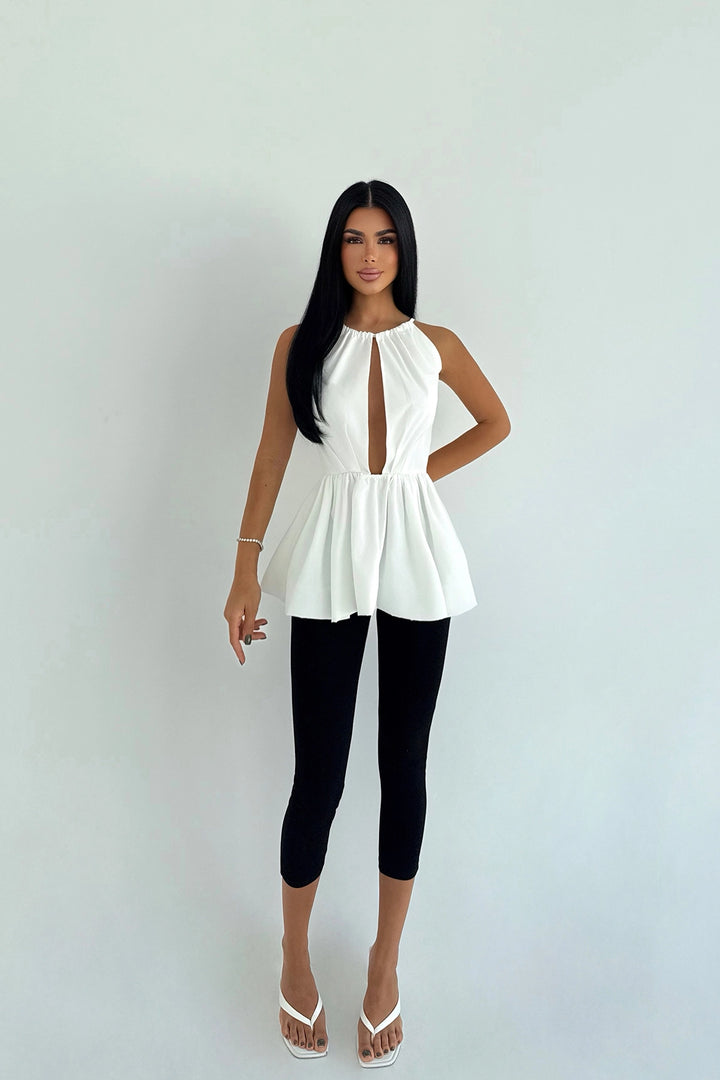 EYY Women White Smocked Blouse - Uster