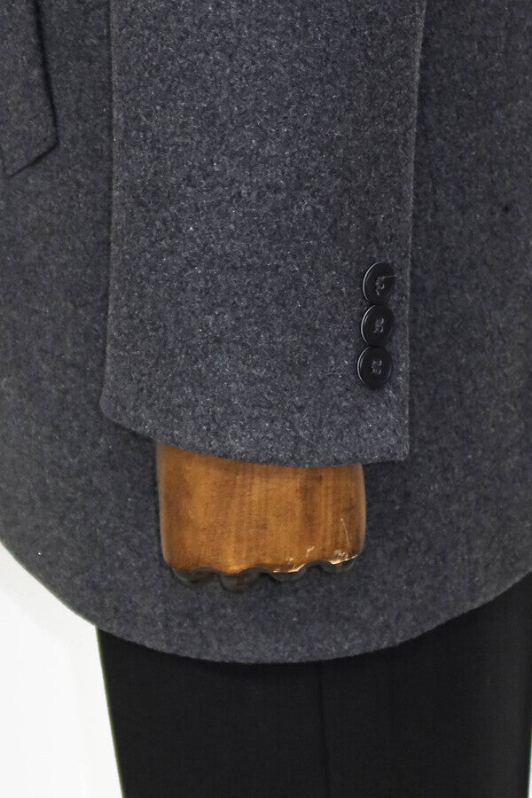 WSS Wide Lapel Wool Anthracite Men Coat  - Pforzheim