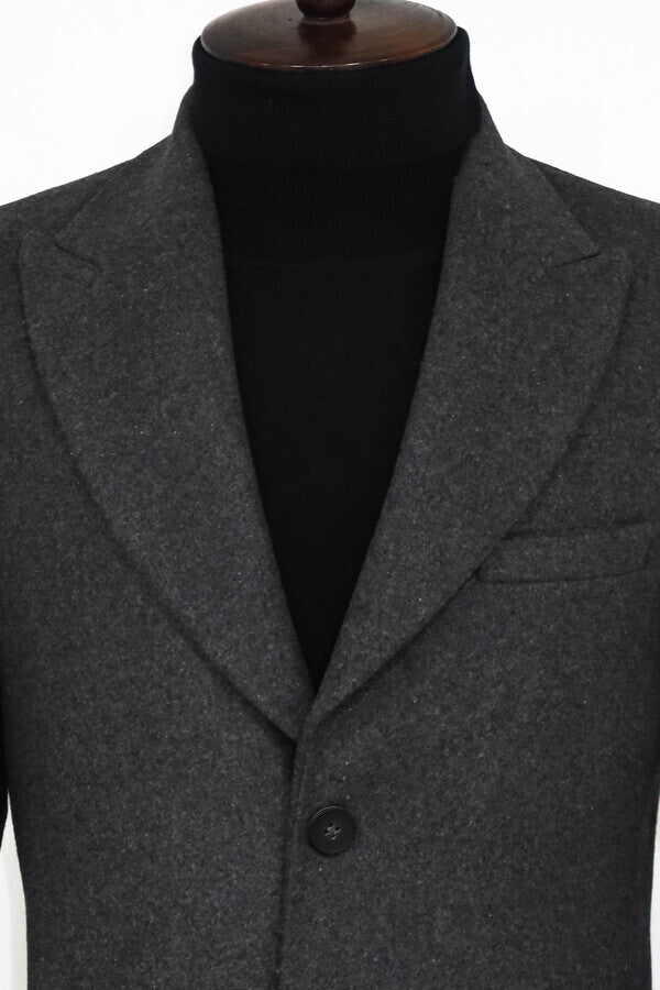 WSS Wide Lapel Wool Anthracite Men Coat  - Pforzheim