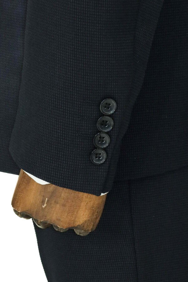 WSS Wide Peak Lapel Patterned Double Breasted Black Men Suit   - Moreno Valley