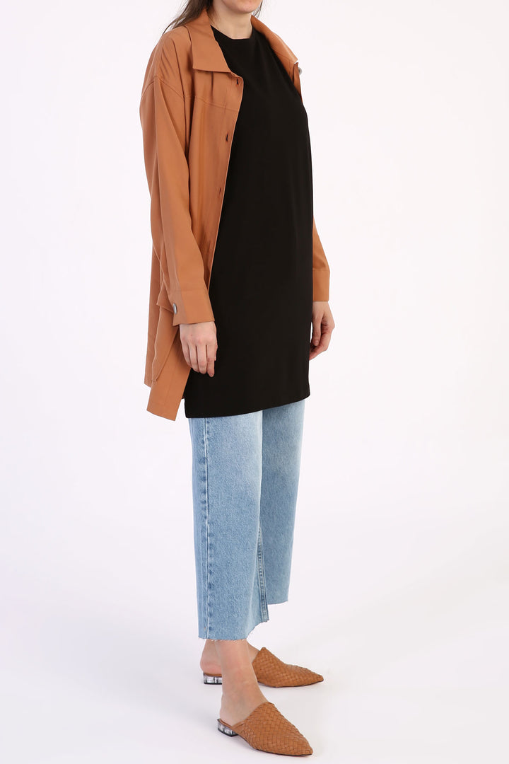 TLD Women Allday Black Collar Embroidered Sleeveless T-shirt Tunic - Mankato