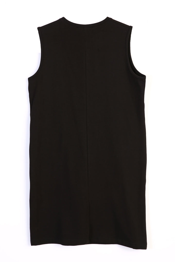 TLD Women Allday Black Collar Embroidered Sleeveless T-shirt Tunic - Mankato