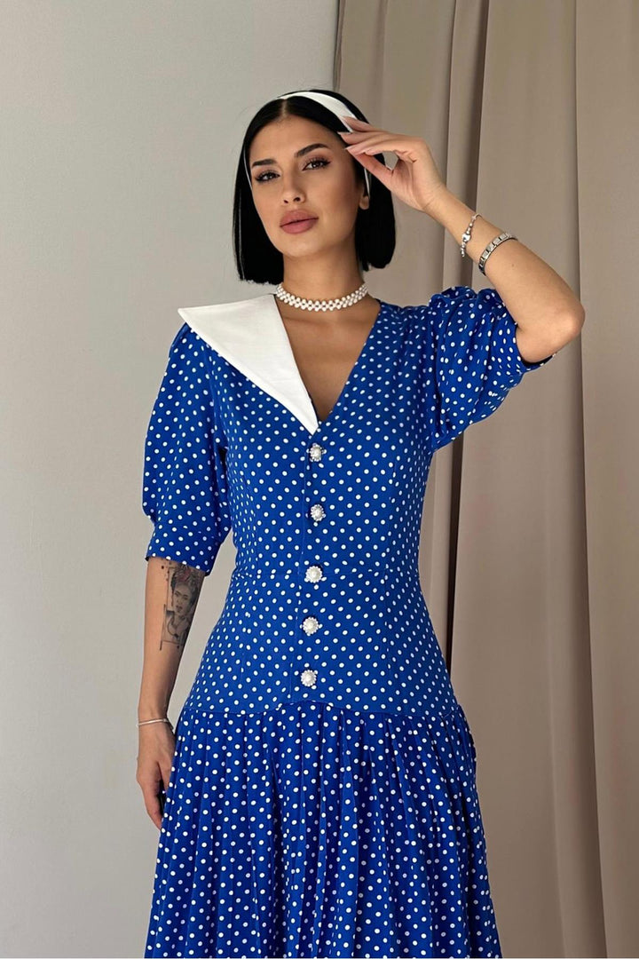 ELS Neck Detailed Dress - Saks - Lugo