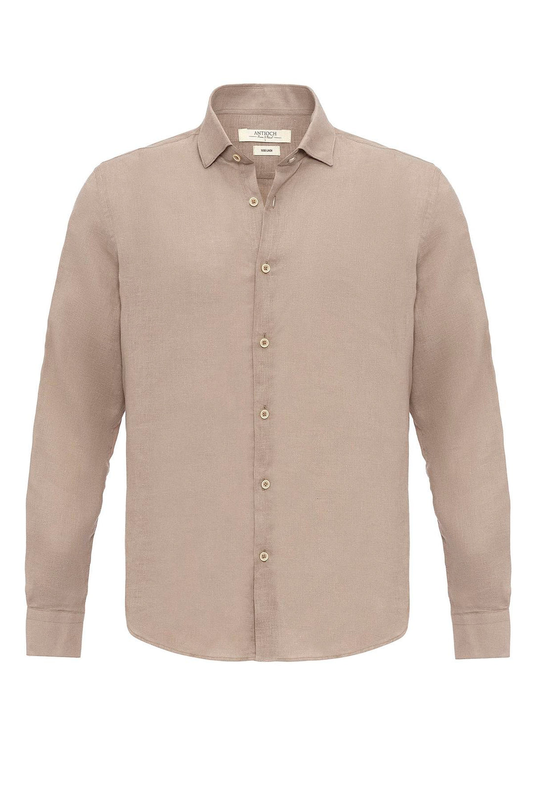 ANT Collar Button Detailed 100% Linen Men's Shirt - Jūrmala