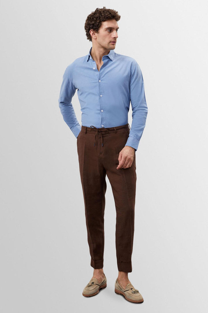 ANT Collar Button Detailed 100% Linen Men's Shirt - Lincoln