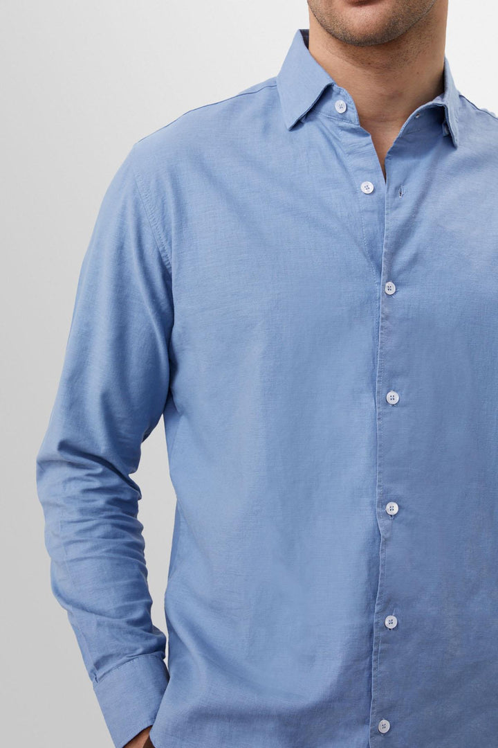 ANT Collar Button Detailed 100% Linen Men's Shirt - Great Yarmouth