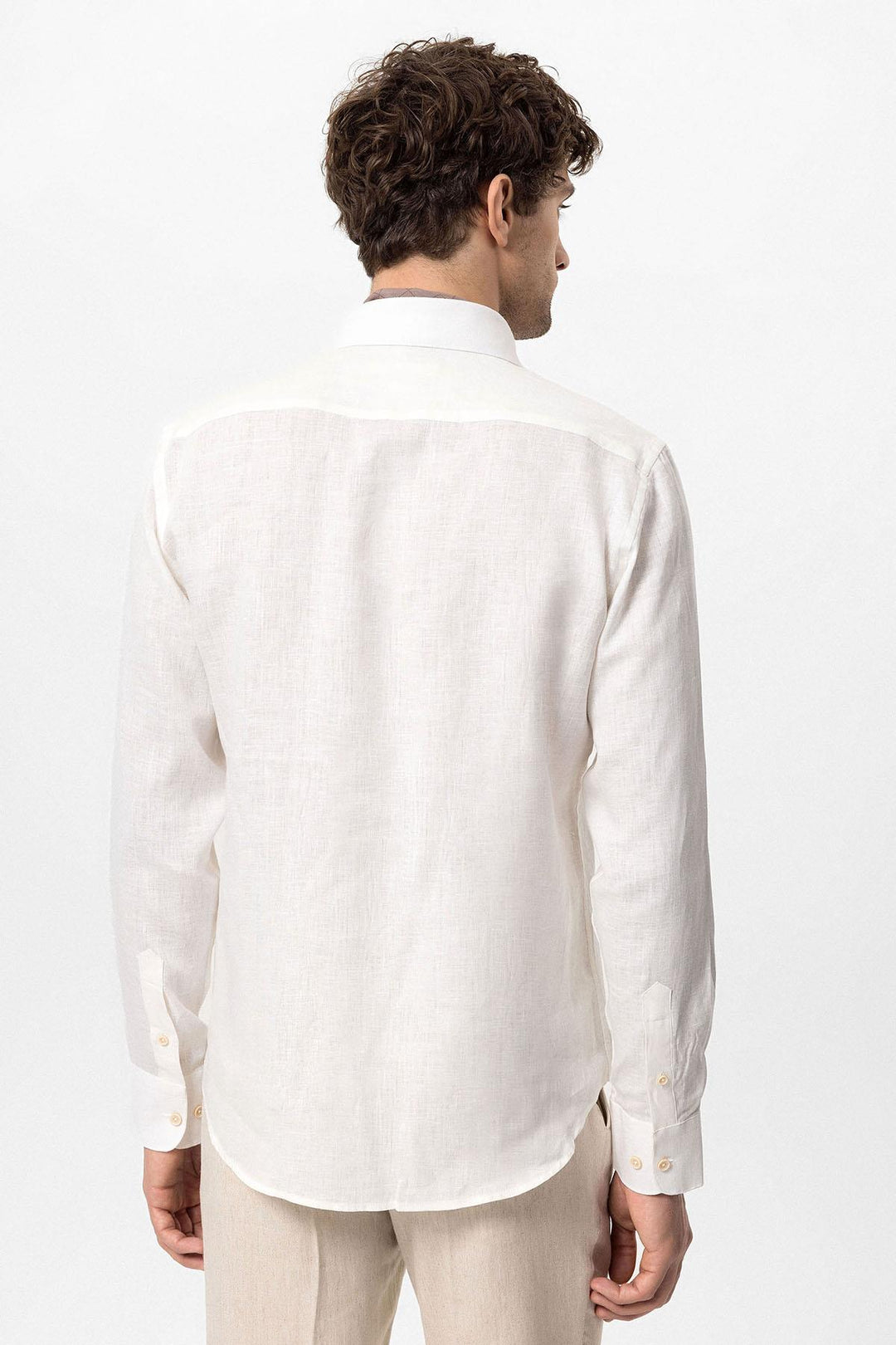 ANT Collar Button Detailed 100% Linen Men's Shirt - Bridgeport