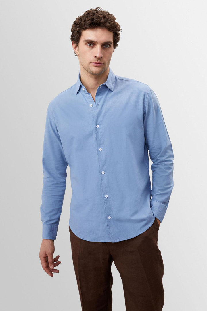 ANT Collar Button Detailed 100% Linen Men's Shirt - Great Yarmouth
