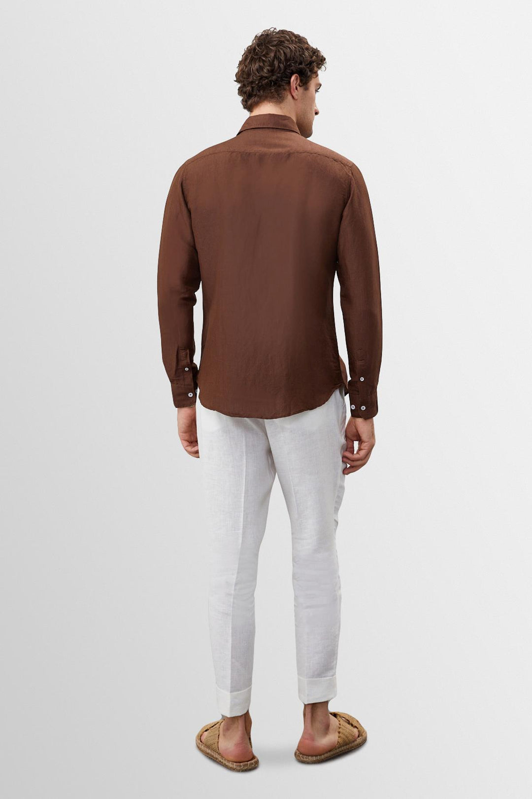 ANT Collar Button Detailed 100% Linen Men's Shirt - Imola