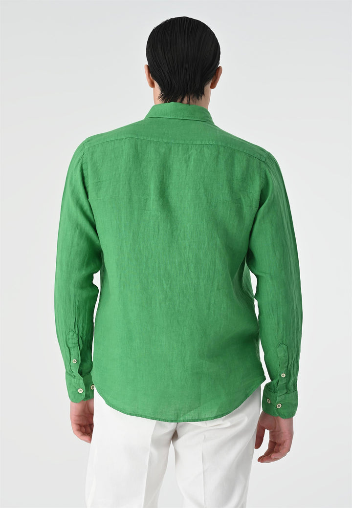 ANT Collar Button Detailed 100% Linen Men's Shirt - Arlington