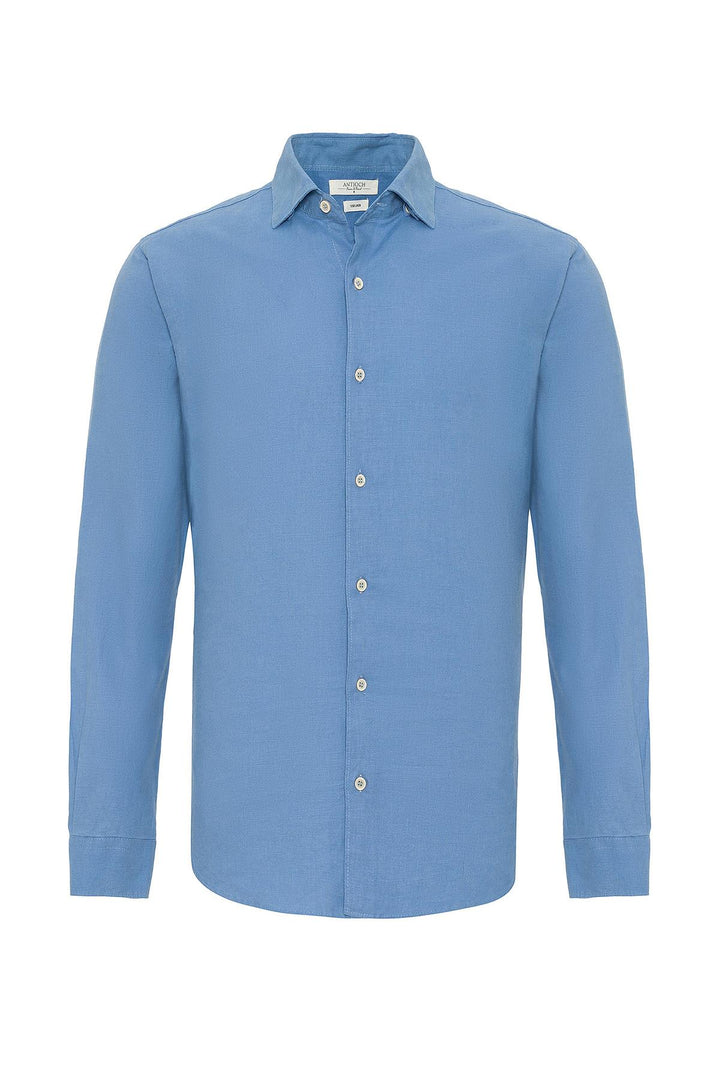 ANT Collar Button Detailed 100% Linen Men's Shirt - Lincoln