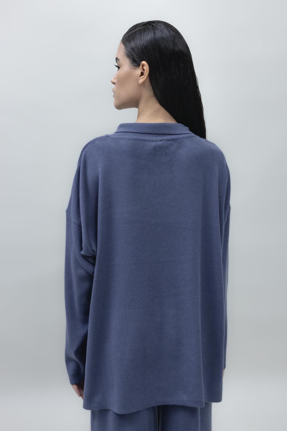 BSL Women Shirt Collar Oversize Knit Pullover - Mirabel