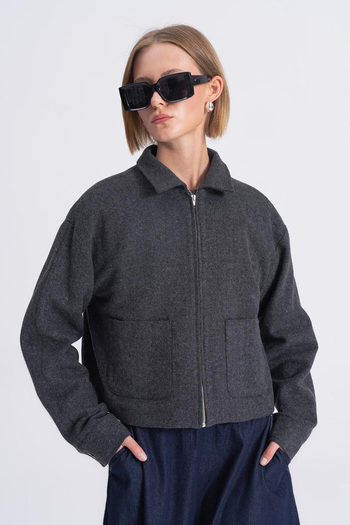 BSL Women Woolen Coat with Patch Pockets - East Gwillimbury