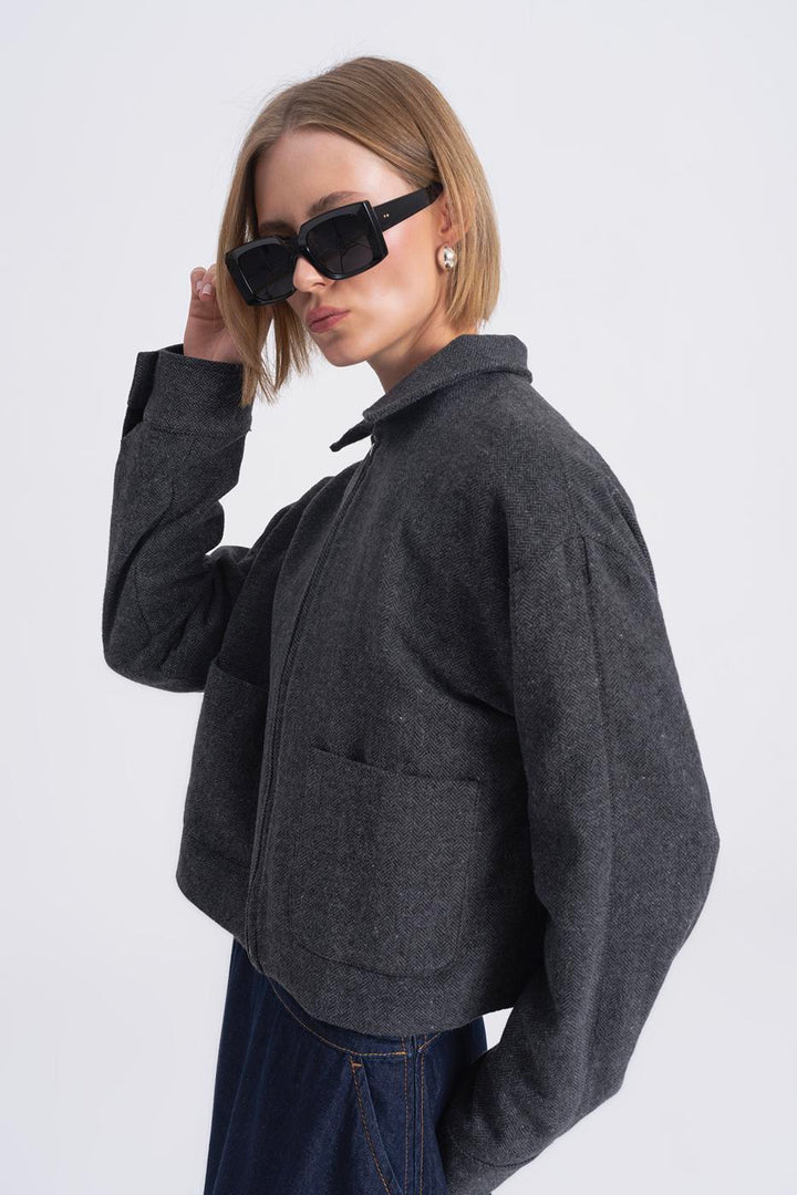 BSL Women Woolen Coat with Patch Pockets - East Gwillimbury