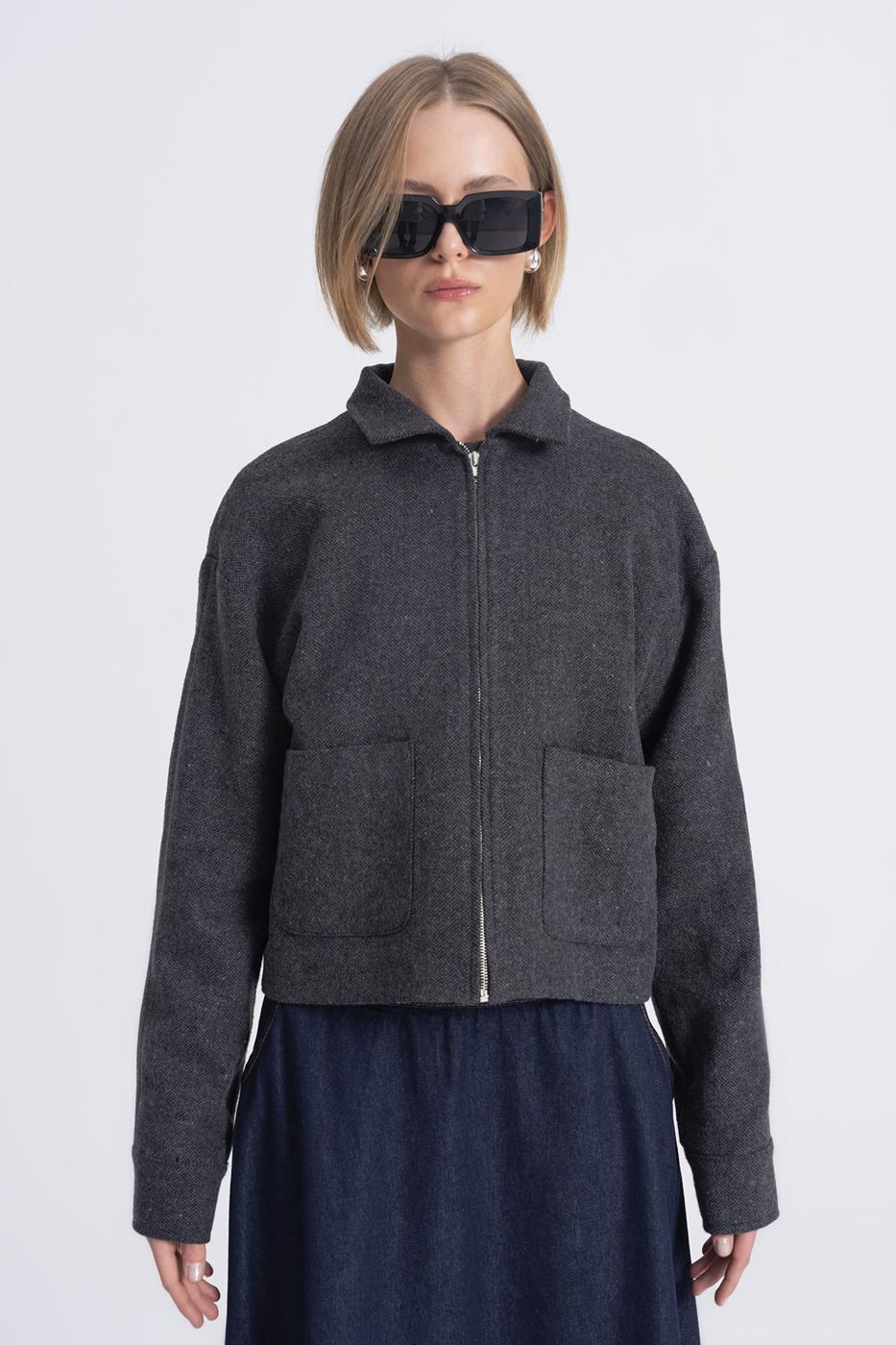 BSL Women Woolen Coat with Patch Pockets - East Gwillimbury
