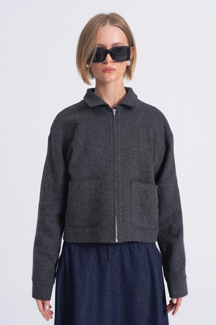BSL Women Woolen Coat with Patch Pockets - East Gwillimbury