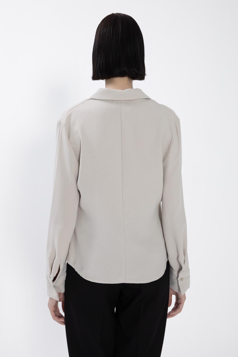 BSL Women Crepe Shirt with Side Ruffle Detail - Calpulalpan