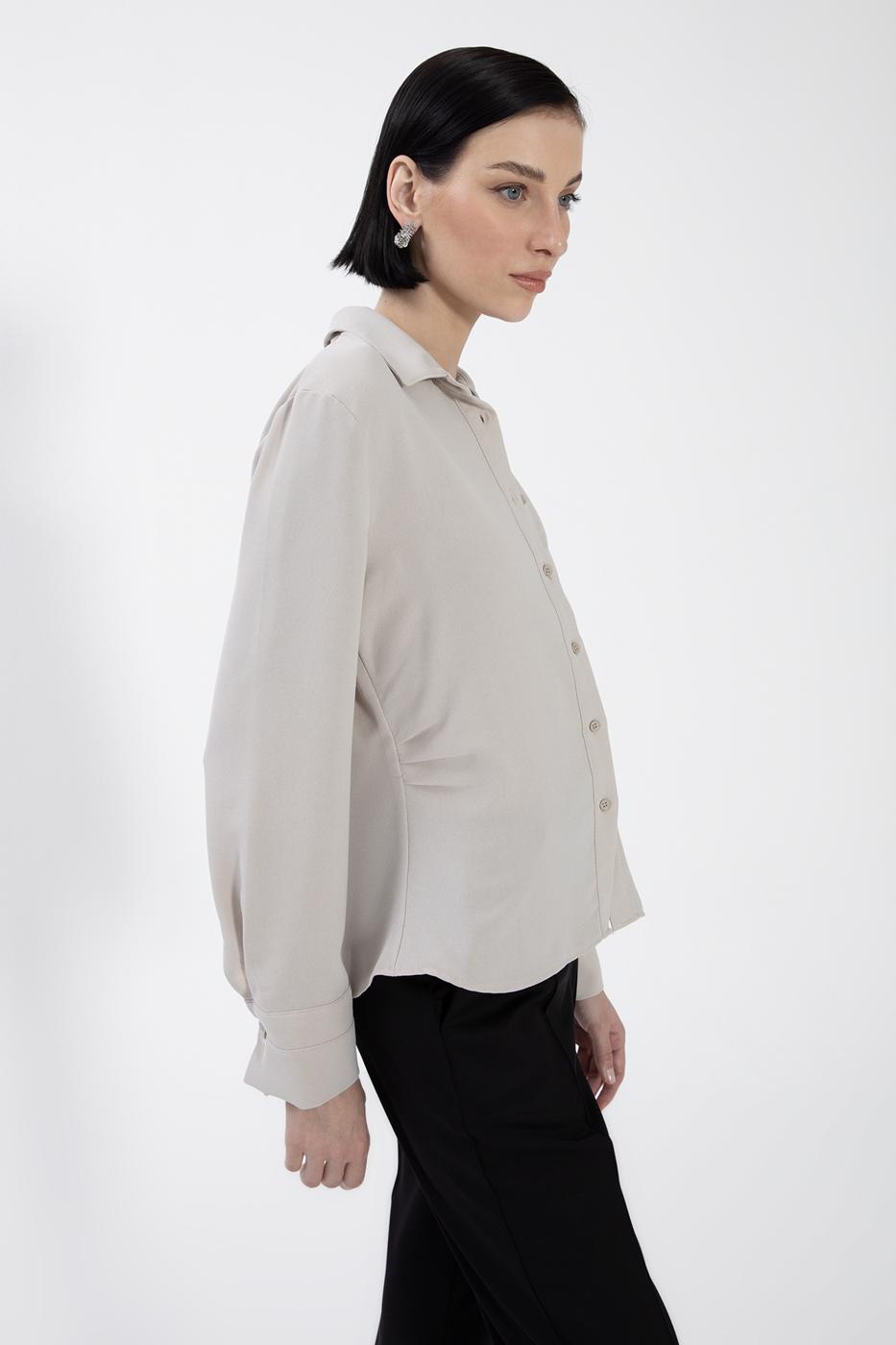 BSL Women Crepe Shirt with Side Ruffle Detail - Calpulalpan