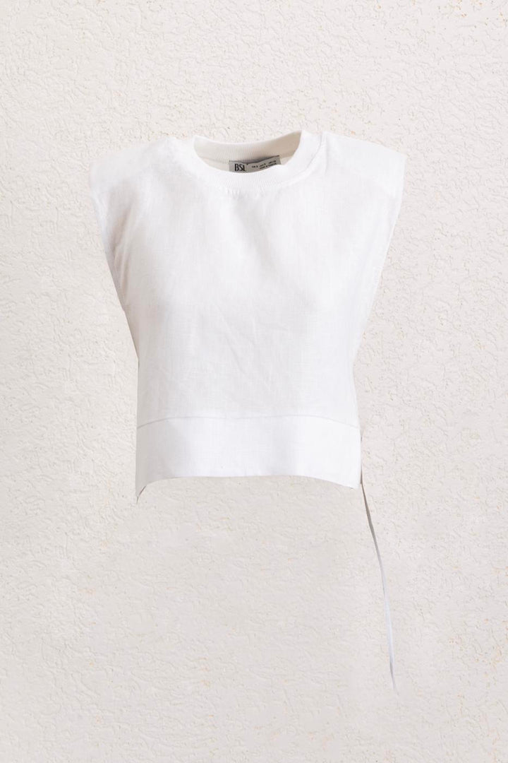 BSL Women Side Tie Crop Linen Blouse - Ciudad Santa Catarina