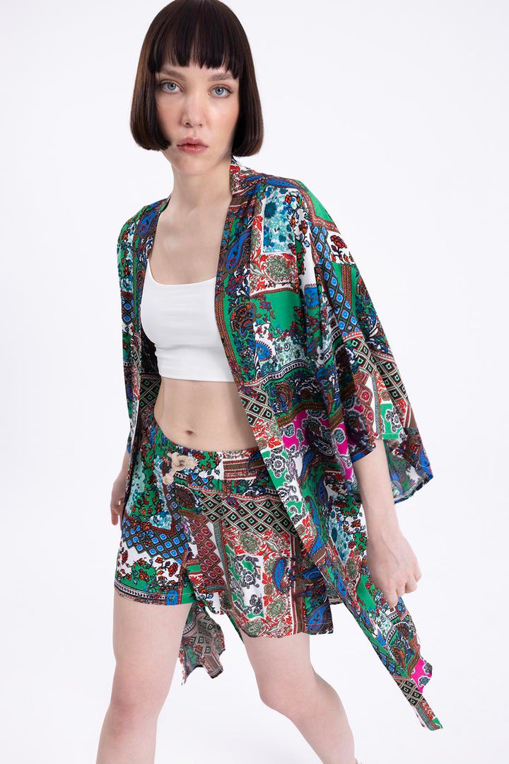 BSL Women Bat sleeve kimono - Auburn