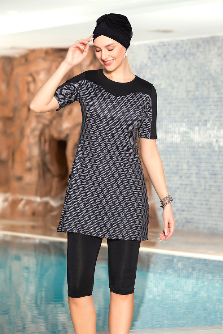 BGD Women Woman Half-Closed Lycra Black Burkini 15874 - Avondale