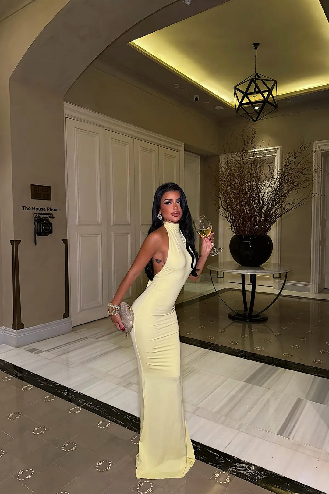 EYY Women Yellow Basic Long Dress - Tlaquepaque
