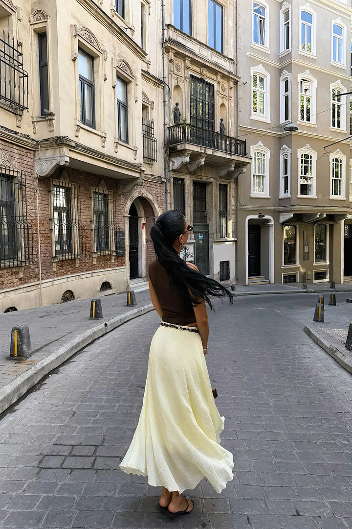 EYY Women Yellow Belt Detail Skirt - Bournemouth