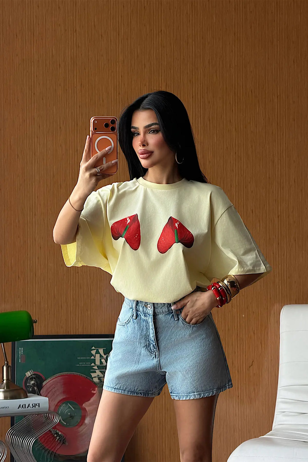 EYY Women Yellow Front Printed T-Shirt - Mörfelden-Walldorf
