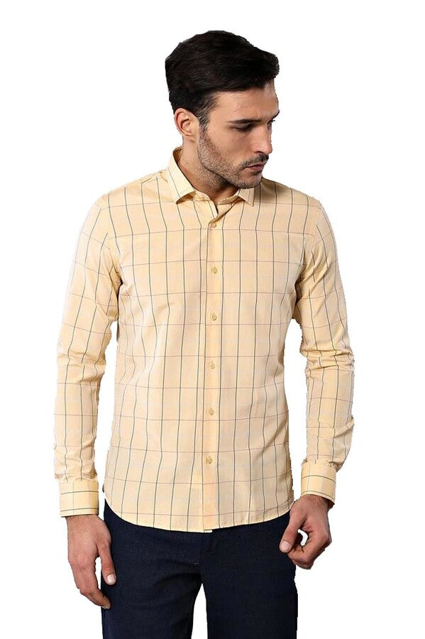 WSS Yellow Plaid Men's Shirt  - Bognor Regis