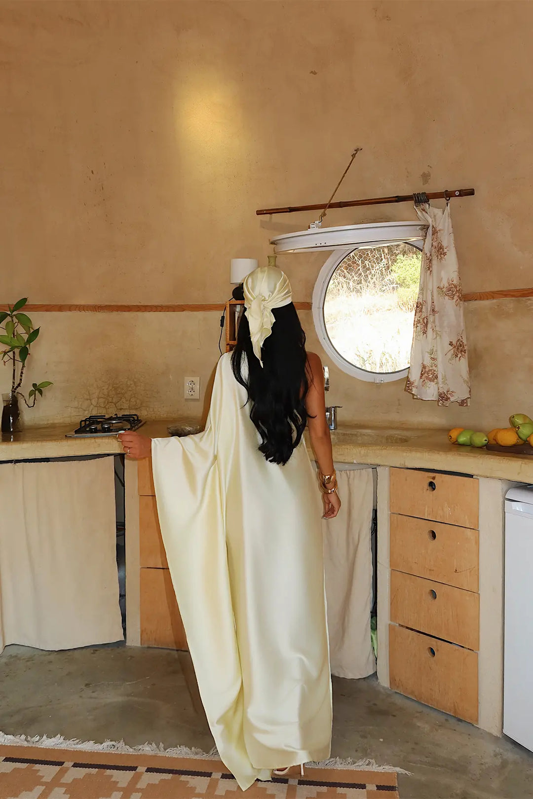 EYY Women Yellow Satin Asymmetrical Dress - Yeovil