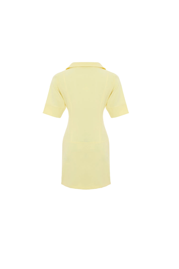 EYY Women Yellow Shirt Collar Dress - Mishawaka