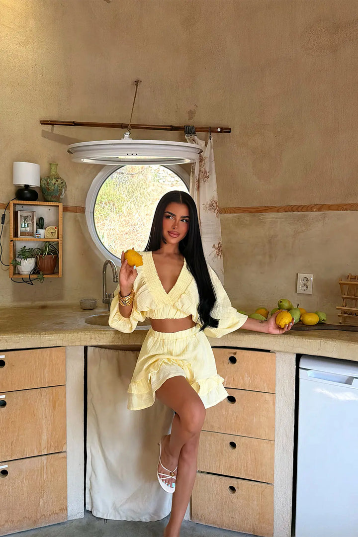 EYY Women Yellow Skirt Set - Villejuif