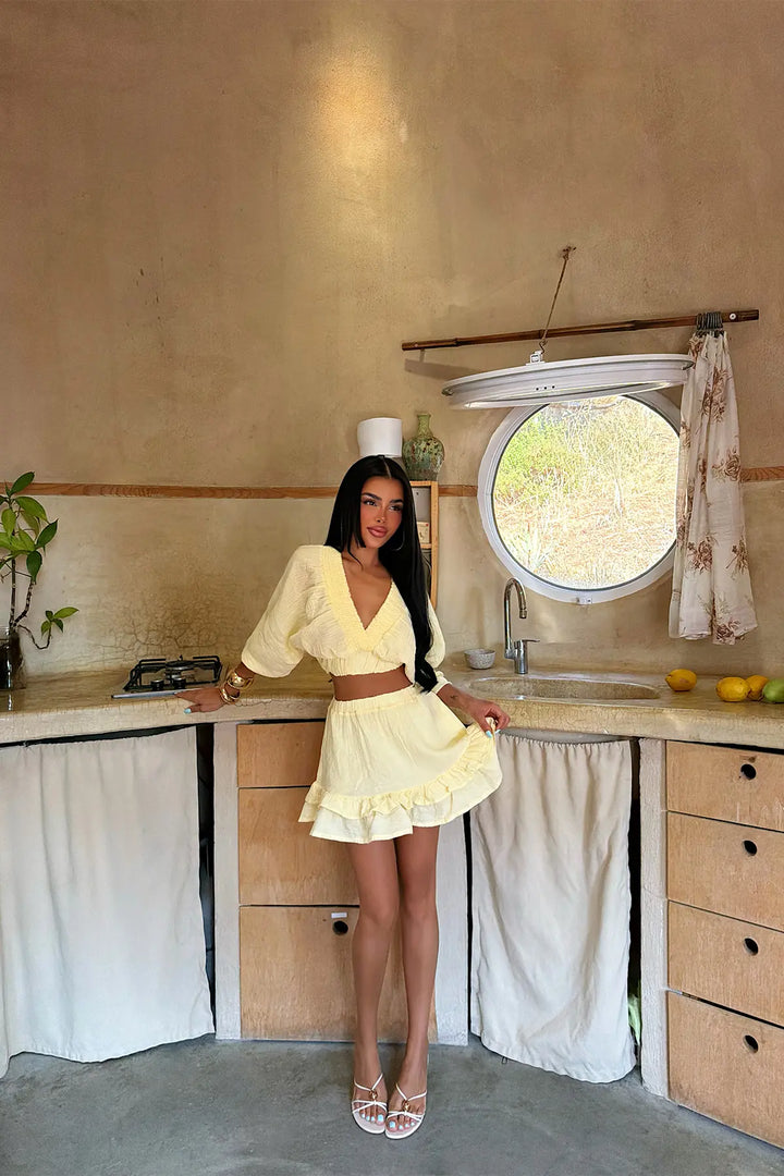 EYY Women Yellow Skirt Set - Villejuif