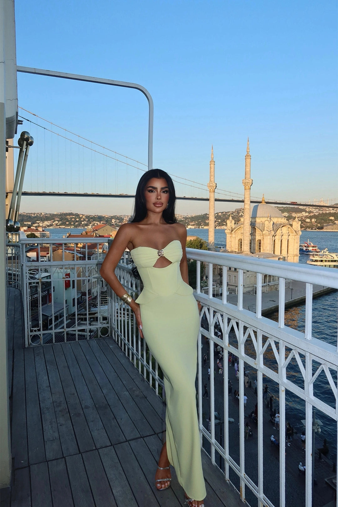 EYY Women Yellow Strapless Dress with Pocket Detail - Houghton le Spring