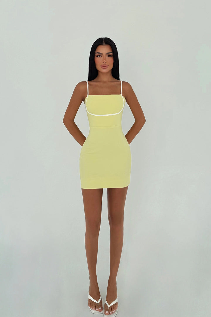 EYY Women Sarı Askısız Mini Elbise - Botoşani