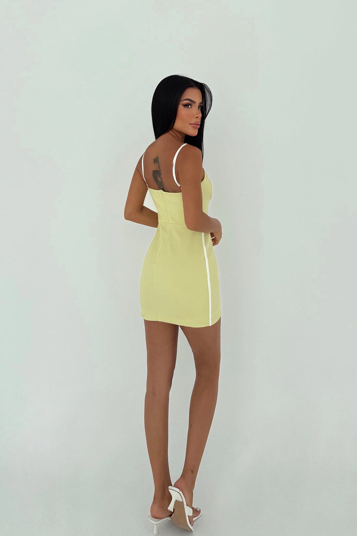 EYY Women Sarı Askısız Mini Elbise - Botoşani