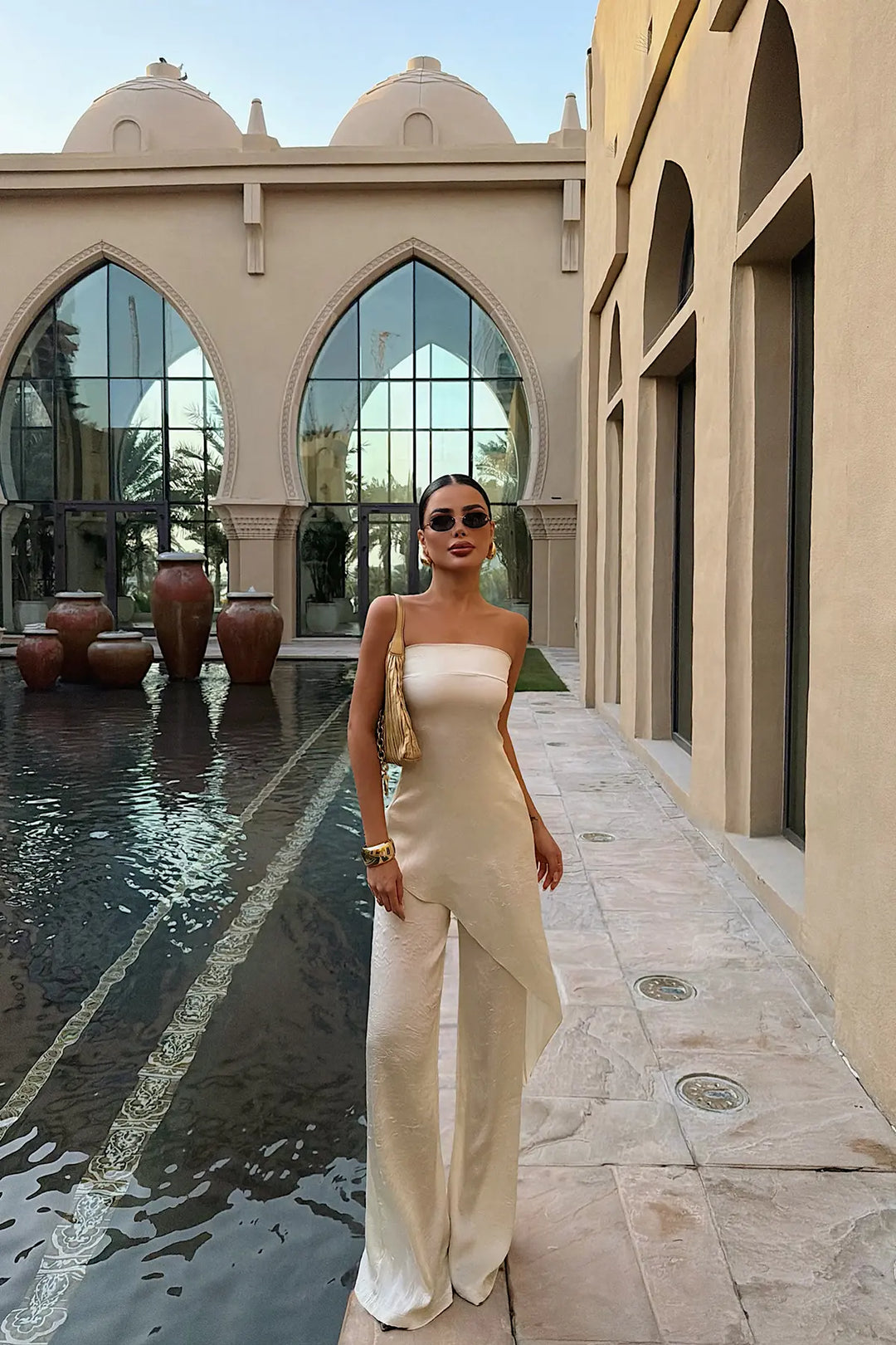 EYY Women Yellow Strapless Set with Trousers - Xánthi
